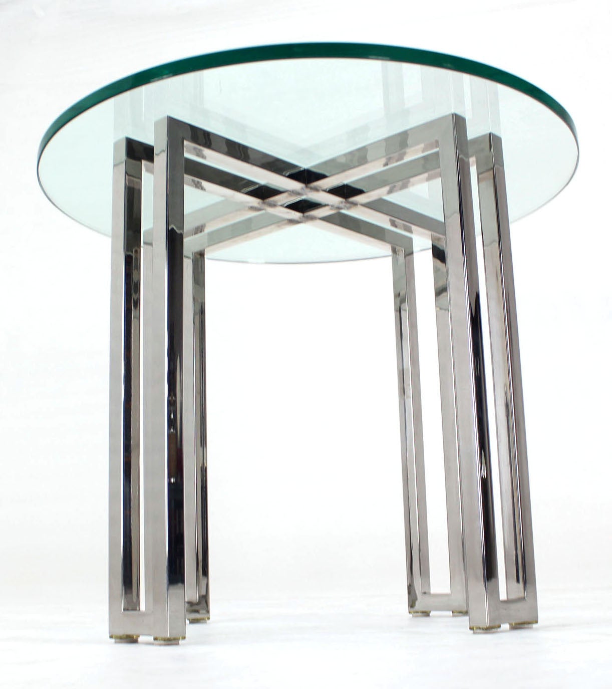 Midcentury Modern Round Chrome Base And Glasstop Side Table For - Midcentury Modern Round Chrome Base And Glasstop Side Table midcentury modern round chrome base and glasstop side table for - midcentury modern round chrome base and glasstop side table