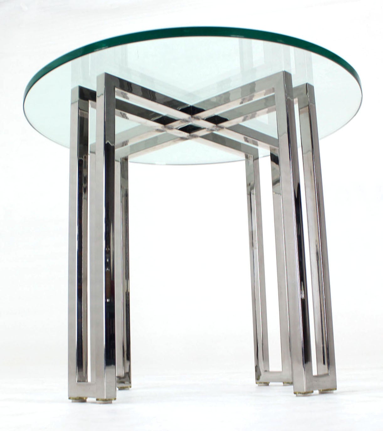 round chrome end table