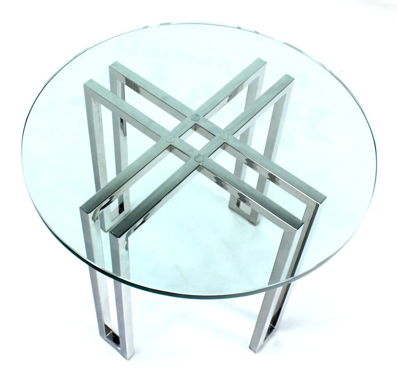 round chrome side table
