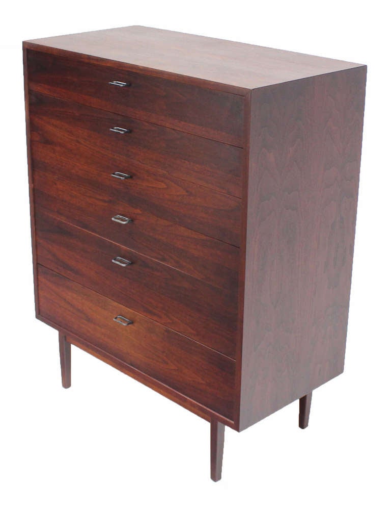Mid-Century Danish Modern Walnut High Chest or Dresser In Excellent Condition In Rockaway, NJ