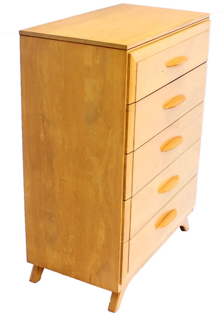 Mid-20th Century Mid-Century Modern Blonde Maple High Chest or Dresser