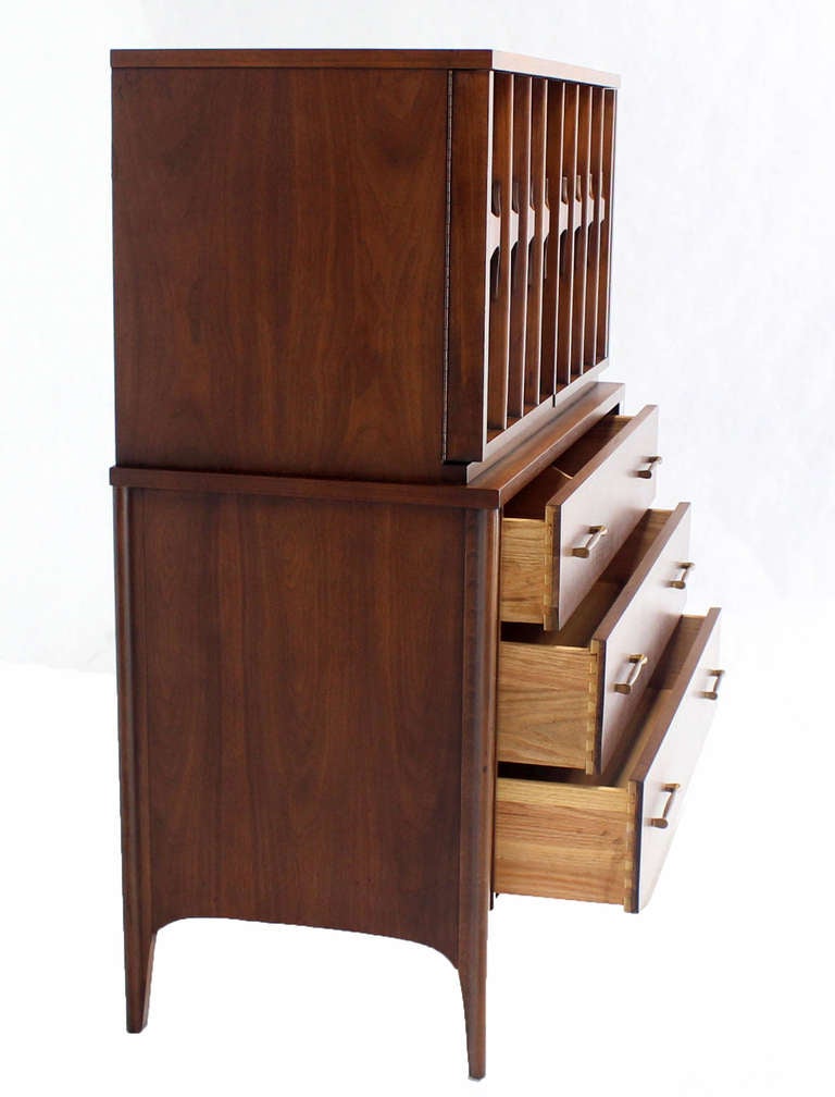 Mid-20th Century Mid-Century Danish Modern High Chest Dresser in Walnut and Rosewood