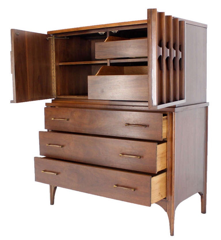 Mid-Century Danish Modern High Chest Dresser in Walnut and Rosewood 2