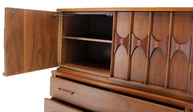 Mid-Century Danish Modern High Chest Dresser in Walnut and Rosewood 3