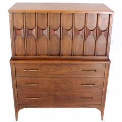 Mid-Century Danish Modern High Chest Dresser in Walnut and Rosewood