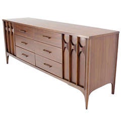 Danish Mid-Century Modern Walnut Dresser with Rosewood Pulls