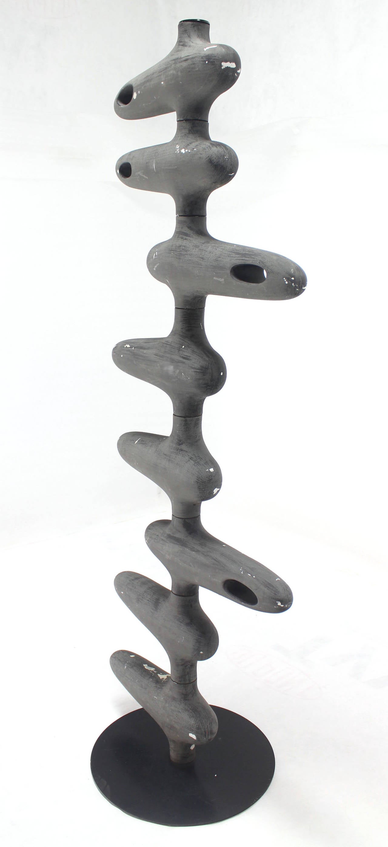 Molded 6 Foot Tall 1960s Revolving Bone Shape Sculpture
