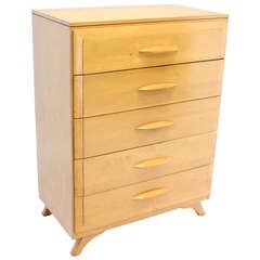 Mid-Century Modern Blonde Maple High Chest or Dresser
