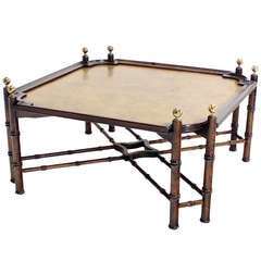 Faux Bamboo Hollywood Regency Style Coffee Table