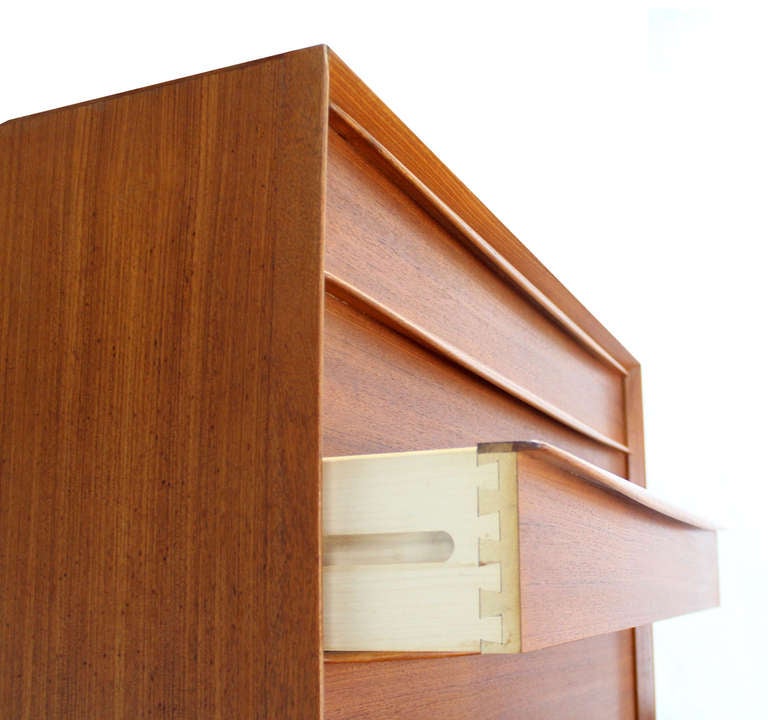 Falster Danish Mid-Century Modern High Chest of Drawers in Teak In Excellent Condition In Rockaway, NJ