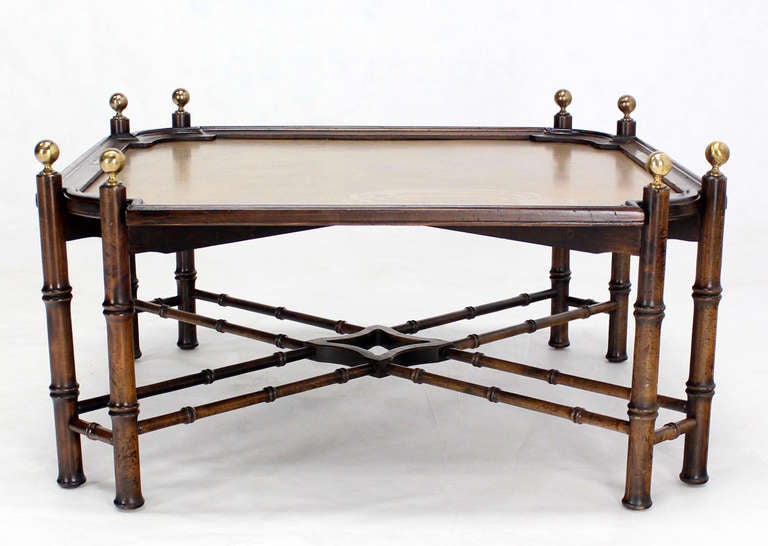 Faux Bamboo Hollywood Regency Style Coffee Table 3
