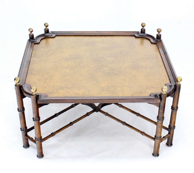Faux Bamboo Hollywood Regency Style Coffee Table 4
