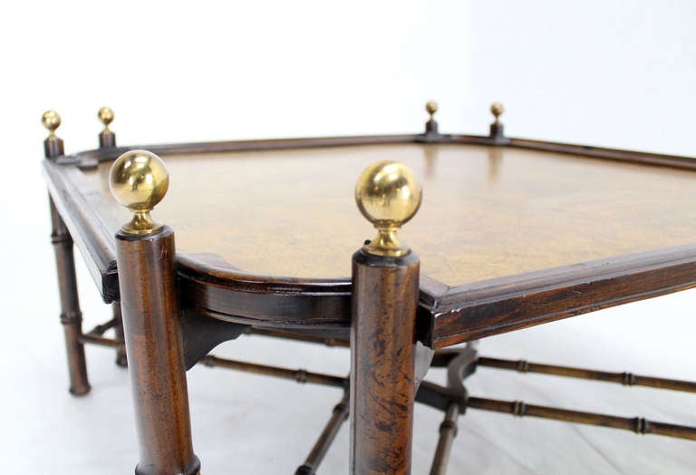Very interesting mid century modern inspired faux bamboo coffee table.
