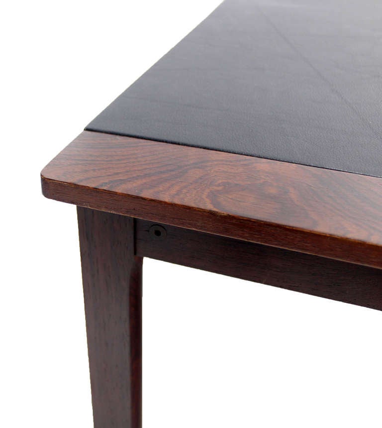 Danish Mid-Century Modern Leather-Top, Rosewood Coffee Table 5