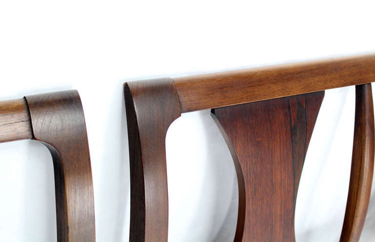 Pair of Walnut and Rosewood Twin Headboards King Equivalent 2