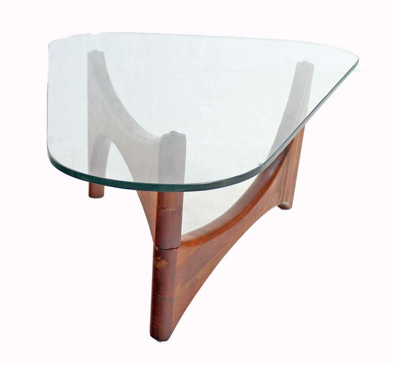 Adrian Pearsall Mid-Century Modern Walnut Base, Heart Shape Coffee Table 2