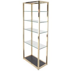 Vintage Mid-Century Modern Glass and Metal Etagere