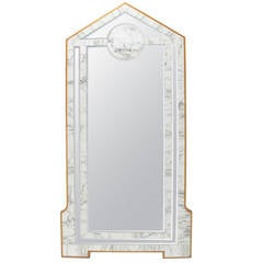 Large Mid Century Modern Marble and Wood Frame Floor Mirror Cheval Easel 5