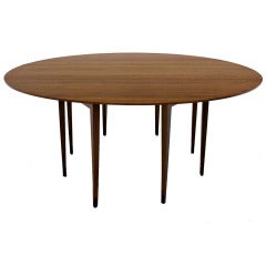 Large Mid-Century Modern Walnut Drop-Leaf Table by Dunbar