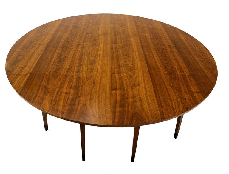 Large Mid-Century Modern Walnut Drop-Leaf Table by Dunbar In Excellent Condition In Rockaway, NJ