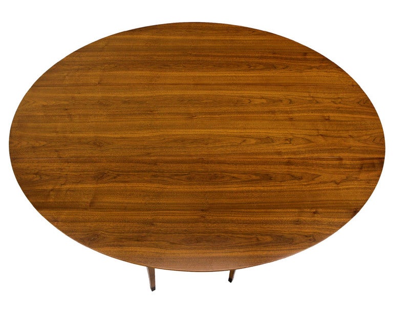 Large Mid-Century Modern Walnut Drop-Leaf Table by Dunbar 3