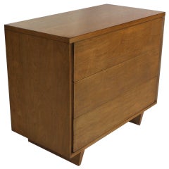 Mid-Century Modern Walnut, Bachelor Three-Drawer Chest or Dresser