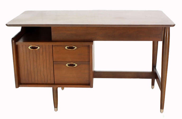 Mid Century Modern Walnut Desk Writing Table by Hooker