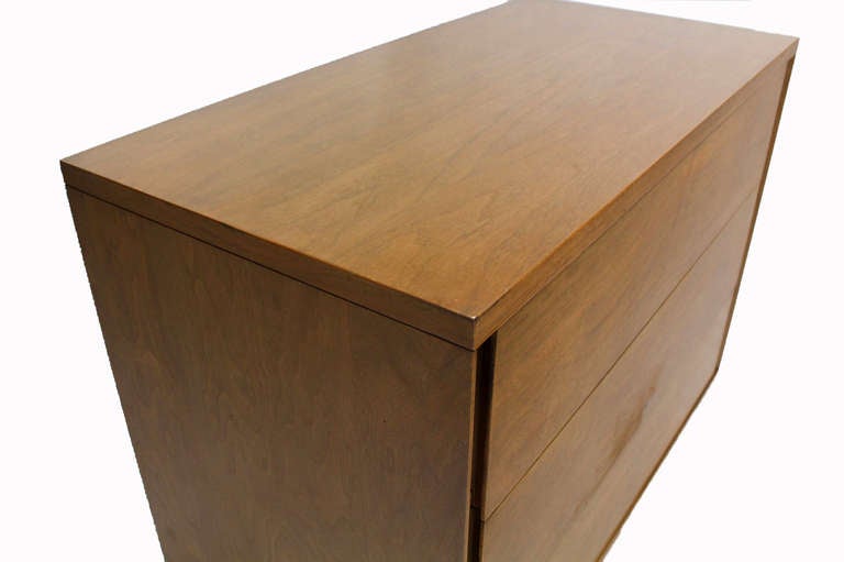 Mid-Century Modern Walnut, Bachelor Three-Drawer Chest or Dresser 1