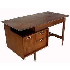Mid Century Modern Walnut Desk Writing Table by Hooker