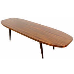 Mid Century Modern Solid Walnut Surfboard Coffee Table McCobb Style