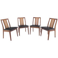 Set of Four Danish Mid-Century Modern Oiled Walnut Side Dining Chairs 4