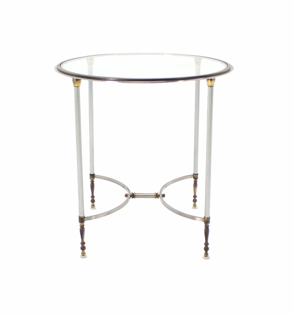 Mid Century Modern Mixed Media Gueridon Round Side Table 1