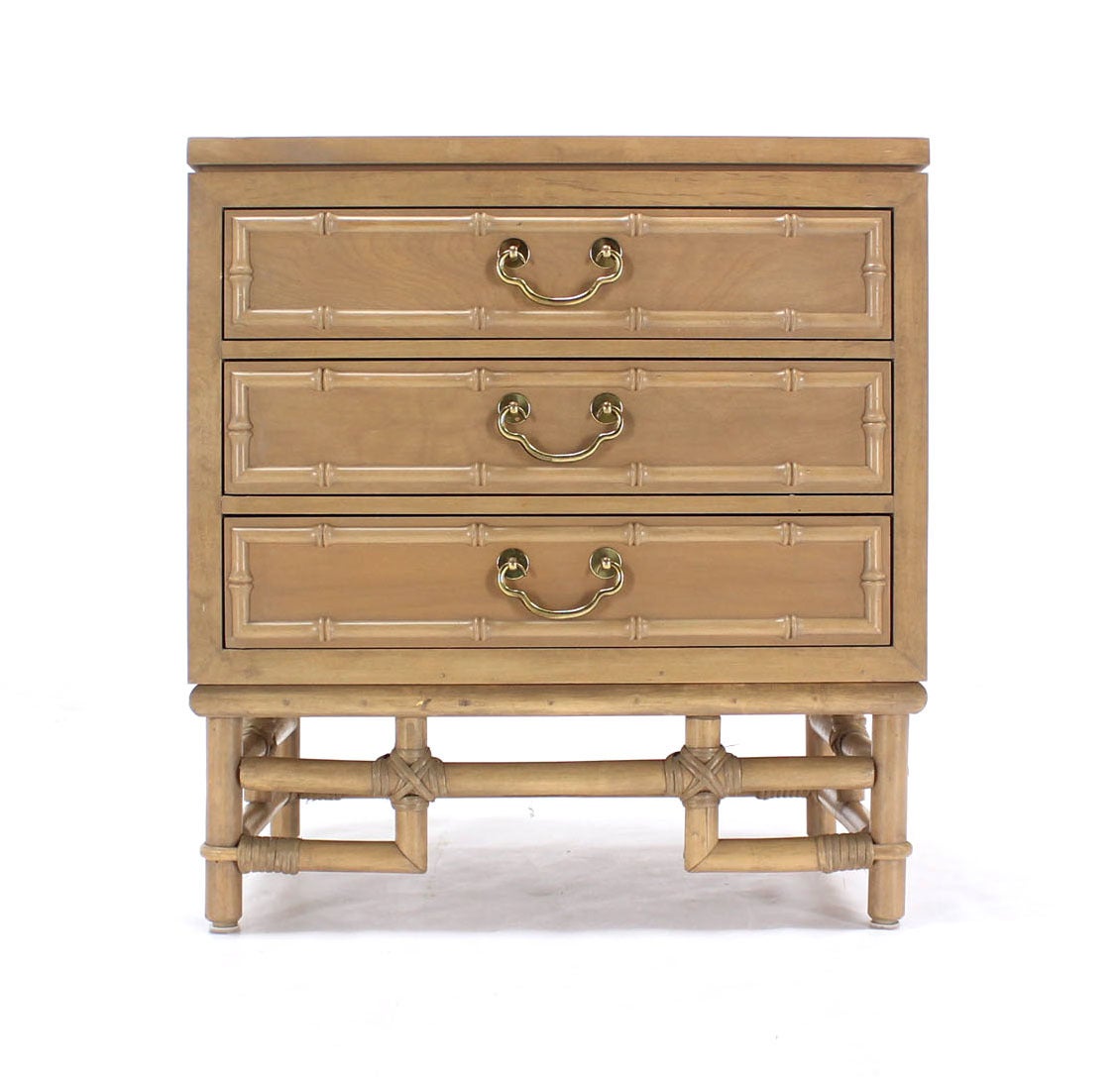 Faux bamboo Oriental modern petite chest or dresser.