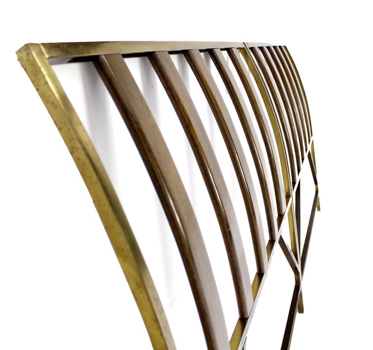 Heavy Solid Brass Pair of Harvey Probber Double Twin Headboards