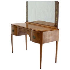 Mid Century Art Deco Walnut Vanity Dressing Table