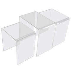Set of 3 Lucite Nesting End Tables Mid Century Modern