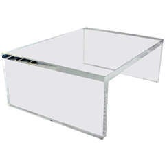 2" Thick Lucite Mid Century Modern Coffee Table
