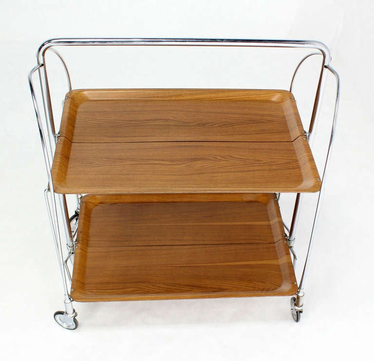 folding tea trolley on wheels