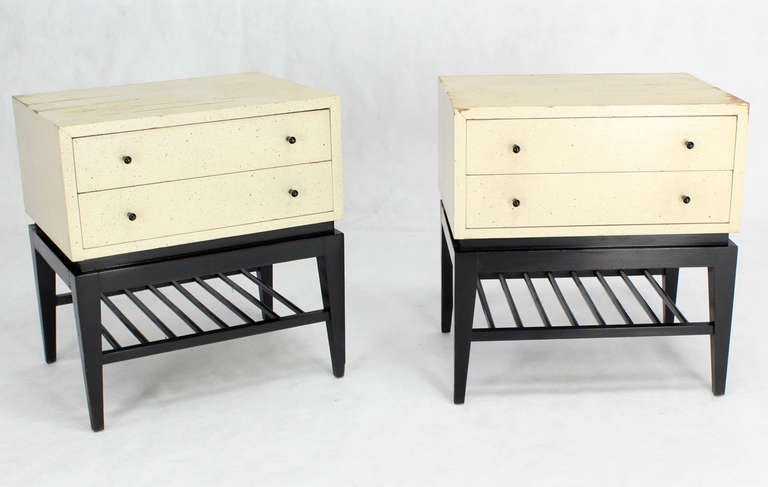 Pair of Night Stands or End Tables with Magazine Rack or Shelf 1