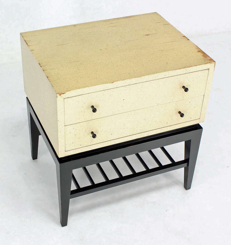 Birch Pair of Night Stands or End Tables with Magazine Rack or Shelf