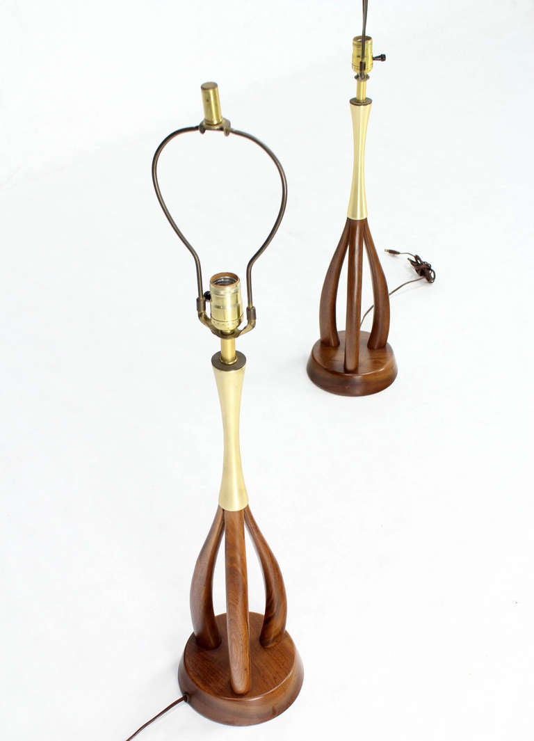 American Pair of Mid-Century Danish Modern Table Lamps