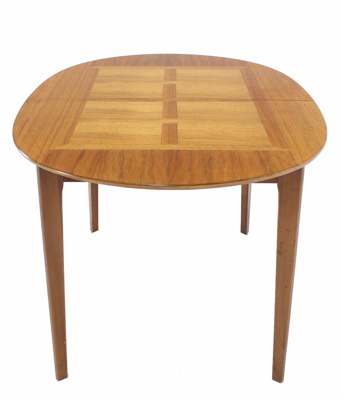 Mid-Century Modern Walnut Oval Dining Table with Three Leaves 2