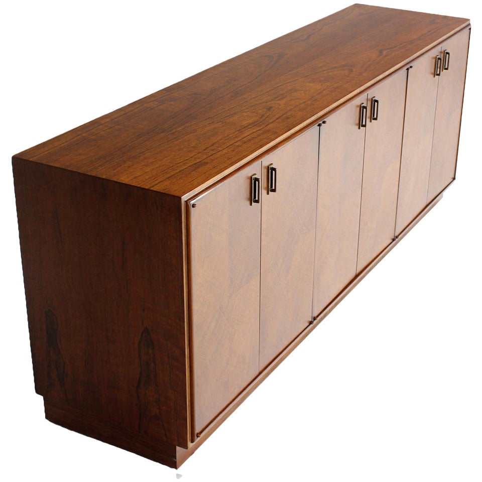 Mid-Century Modern Walnut Dresser Credenza w/ Multiple Compartments and Drawers