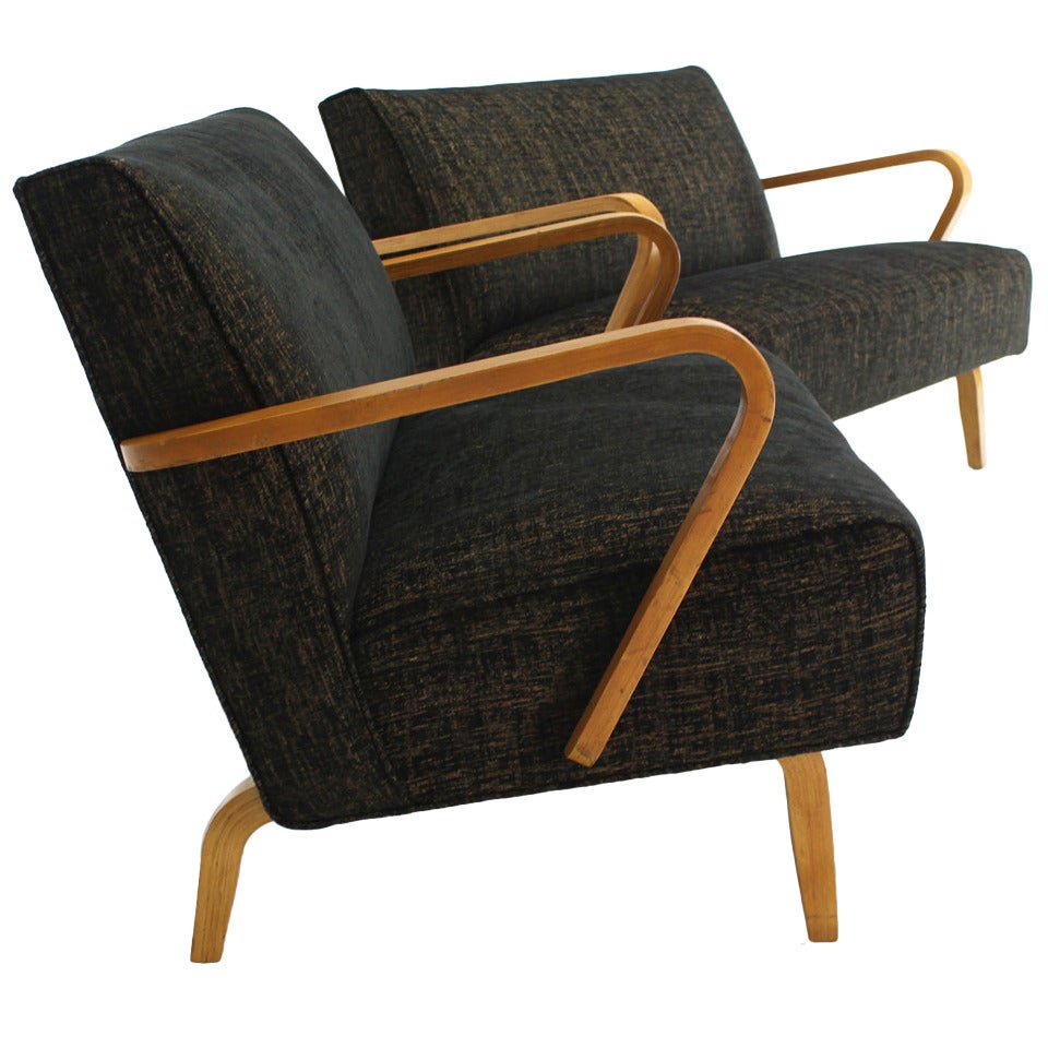 Pair of Mid Century Modern Loveseats New Upholstery