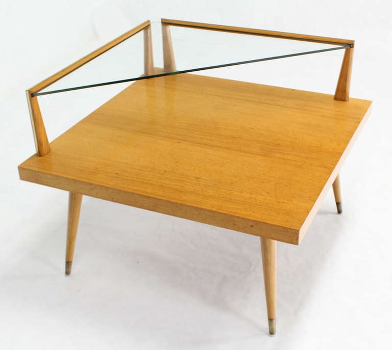 mid century two tier corner table