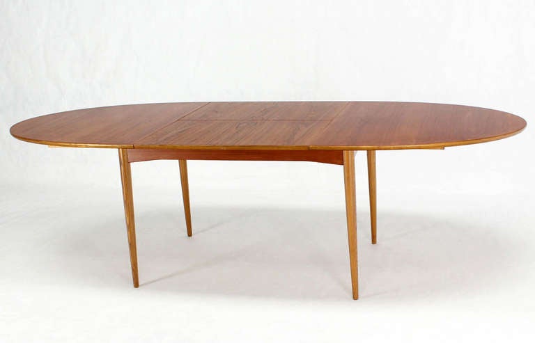 mid century modern oval extendable dining table