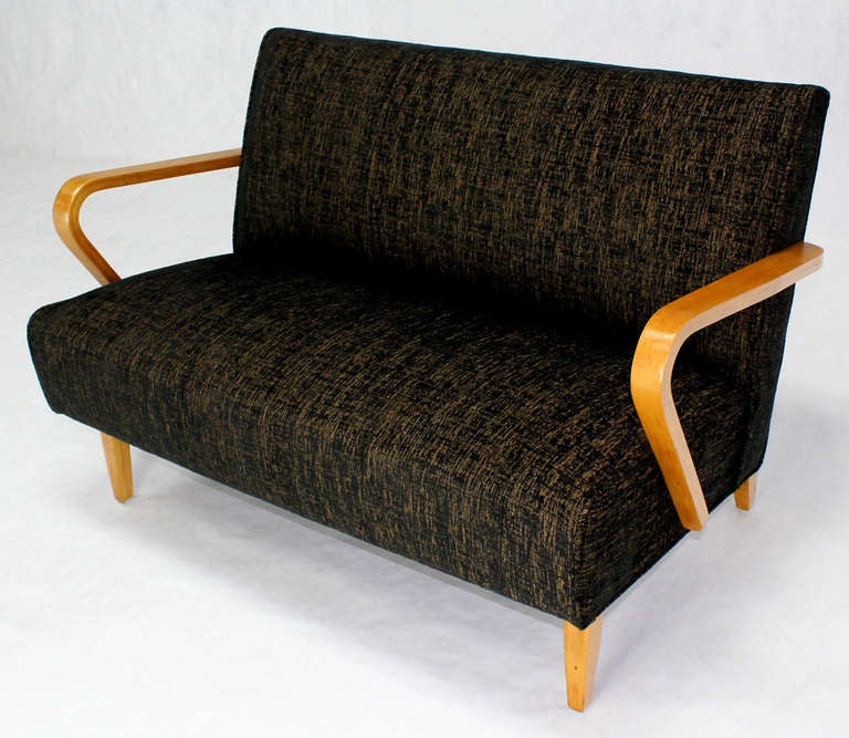 American Pair of Mid Century Modern Loveseats New Upholstery