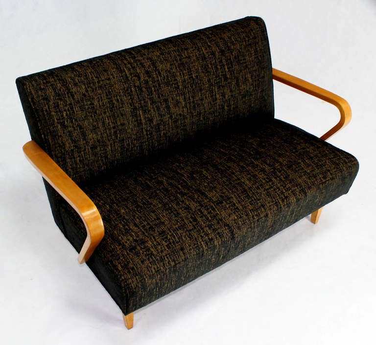Molded Pair of Mid Century Modern Loveseats New Upholstery