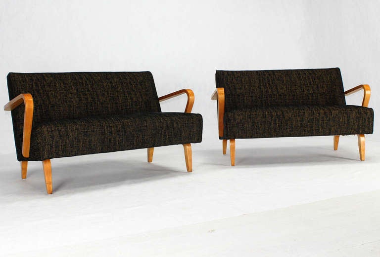Mid-Century Modern Pair of Mid Century Modern Loveseats New Upholstery