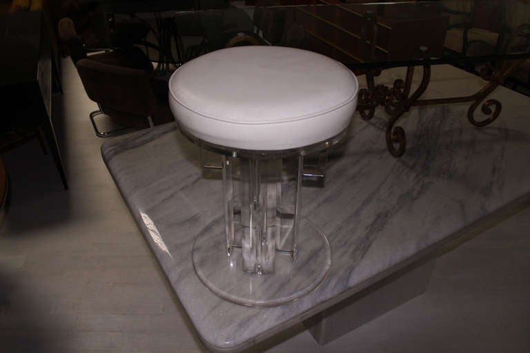 20th Century Lucite Swivel Piano Stool, Mid-Century Modern